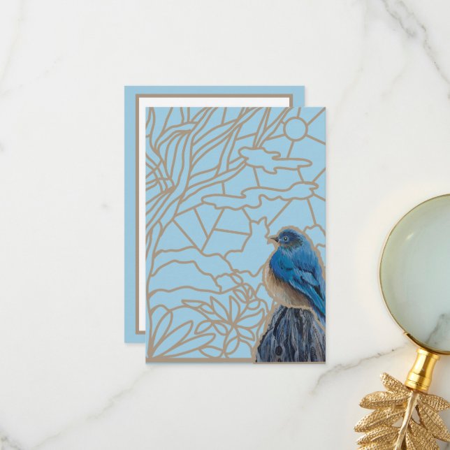 Bluebird Carte de remerciements (Devant/Arrière en situation)