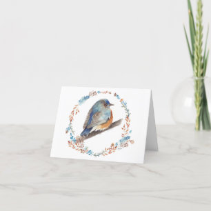 Bluebird Cute Aquarelle Art Carte de remerciements