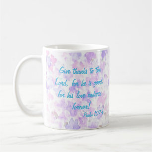 Bluebird Watercolor Scripture Mug Psaume 107