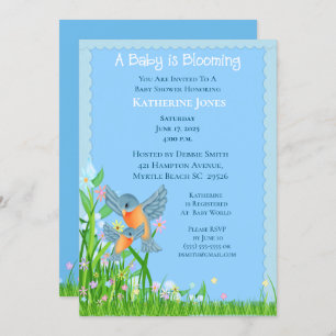 Bluebirds Mama et Bébé/Baby shower Invitation