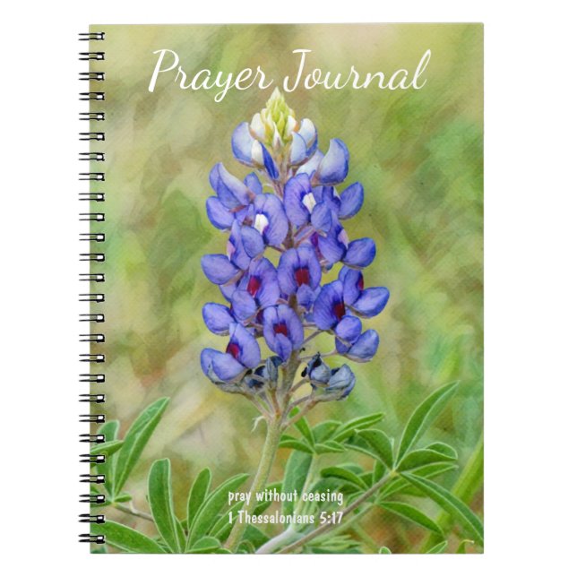 Bluebonnet Fleur Bleu Fleur Art Prière Journal (Devant)