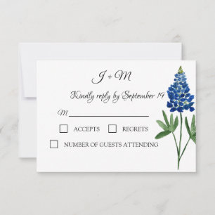 Bluebonnets Blue Floral Texas fleurs Moderne RSVP