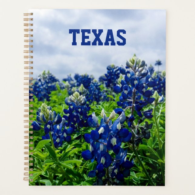 Bluebonnets Fleurs bleues Texas texan Floral Plann (Devant)