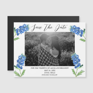 Bluebonnets Mariage photo Ressort aimant floral