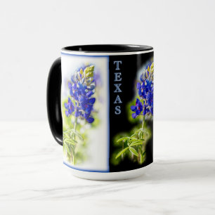 Bluebonnets texans avec noir, Mug