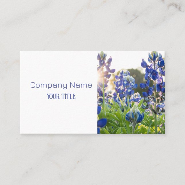 Bluebonnets Texas Company Floral Carte de visite (Devant)