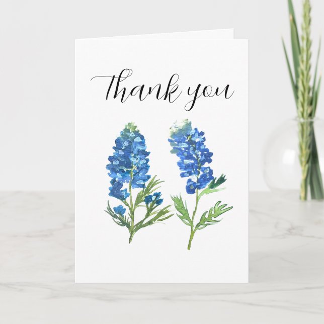 Bluebonnets Texas Flowers Baby shower Merci (Devant)