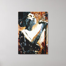 Blues en Brown sur toile étirée