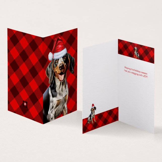 Bluetick Coonhound Chien de Noël Rouge Buffalo Pla (Inside and Outside)