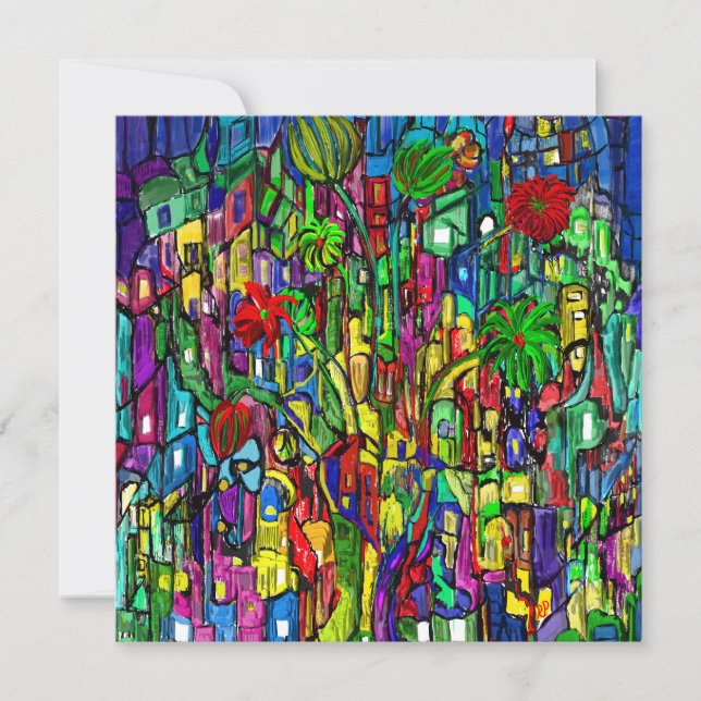 Blumen-Baum im Häusermeer. (Devant)