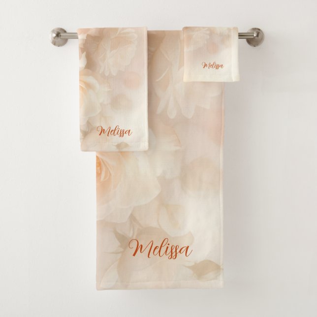 Blush 3 D Roses Monogramme Aquarelle (En situation)