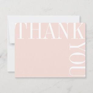 Blush and White Modern Grand Texte Merci Note
