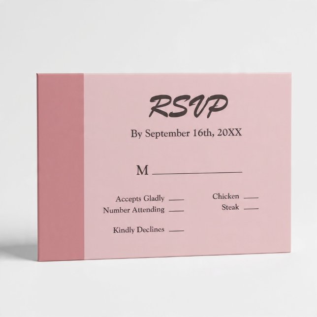 Blush Bar Wedding RSVP Card (Créateur téléchargé)