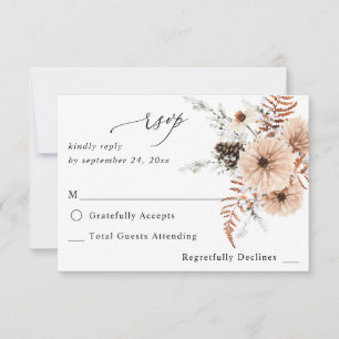 Blush Beige & Pine Rustique sans RSVP de repas