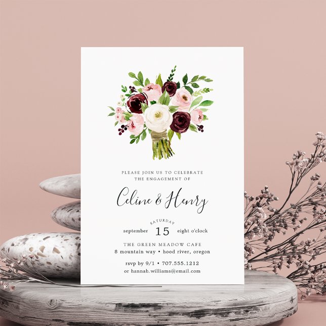 Blush Bouquet Engagement Party Invitation (Créateur téléchargé)