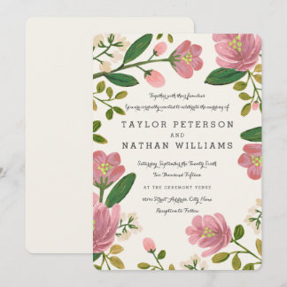 Blush Bouquet Invitations de mariage