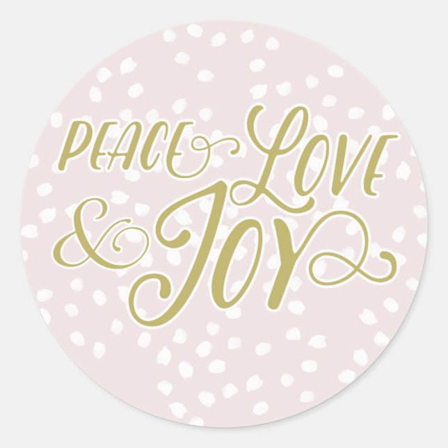 Blush & Bronze Peace Love Jove | Stickers Vacances (Devant)
