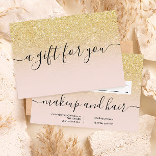 Blush chic gold glitter ombre gift certificate