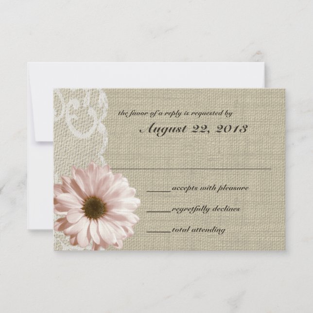 Blush Daisy et Lace Country Burlap Réponse (Devant)