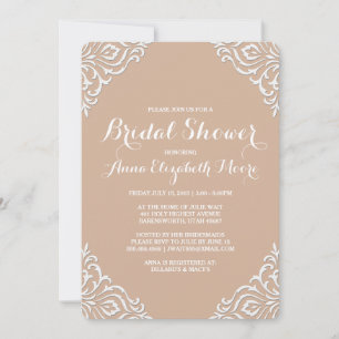 Blush Damask Élégante douche nuptiale Invitation