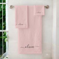 Blush Dusty rose moderne Script Girl Monogramme No