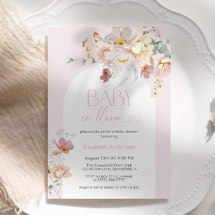 Blush Floral Baby in Bloom Baby shower Invitation