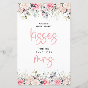 Blush Floral Combien de baisers pour le jeu de l