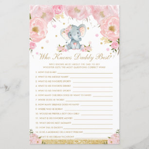 Blush Floral Elephant Qui Connaît Daddy Meilleur J
