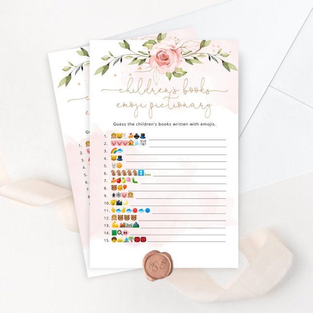 Blush floral enfants livres émoji pictionary jeu (Créateur téléchargé)