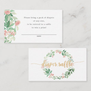 Blush Floral fille carte de tombola