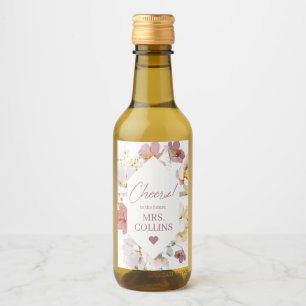 Blush Floral Mini Étiquette bouteille de vin