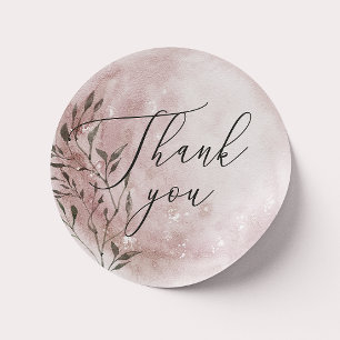 Blush Floral Moon Étiquette de remerciement de m