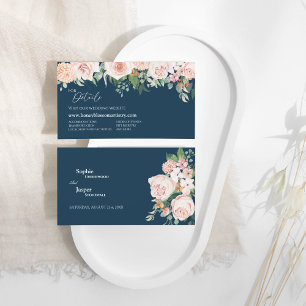 Blush Floral Navy Mariage Website Carte de boîtier