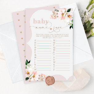 Blush floral nom race baby shower jeu