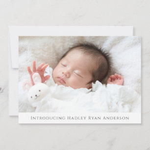 Blush Floral Photo Faire-part de naissance pour fi
