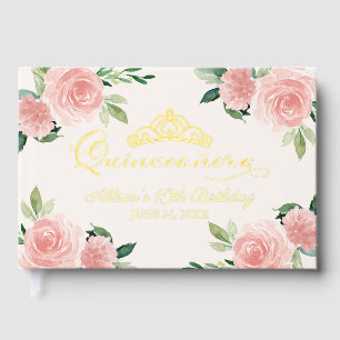 Blush Floral Quinceanera Livre d'or