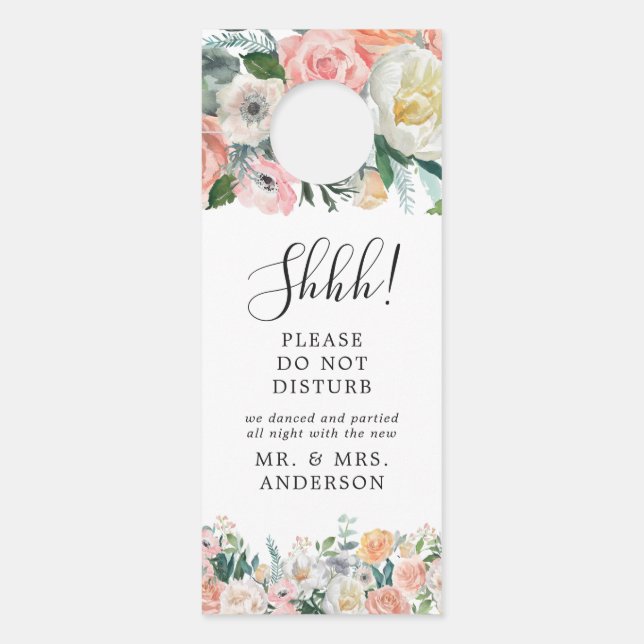 Blush Floral Rustic Mariage Bienvenue Affichette d (Devant)