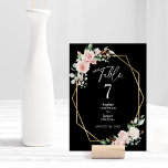 Blush Floral Simple Black Mariage Numéro de table<br><div class="desc">Ce sobre mariage noir floral flush design de numéro de table dispose de beaux arrière - plans neutres chic de noir ou blanc avec une typographie moderne simple et une calligraphie élégante pour donner un ton sophistiqué à tout style d'événement. Chaque produit est agrémenté de roses roses roses rousses et...</div>