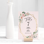 Blush Floral Simple rose Mariage Numéro de table<br><div class="desc">Ce socle de table mariage floral simple et rose brun présente de beaux arrière - plans classiques chic de rose pastel et bleu marine avec une typographie moderne simple et une calligraphie élégante pour donner un ton sophistiqué à n'importe quel style d'événement. Chaque produit est agrémenté de roses roses roses...</div>