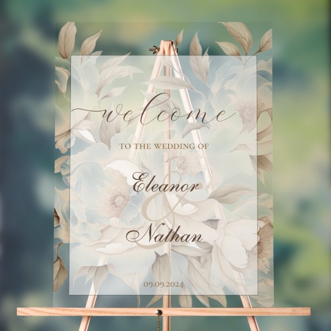 Blush Floral Spring Été Mariage Affiche de bienven (Neutre)