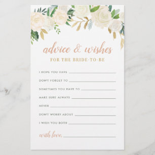 Blush Gold Green Floral Bride Conseils et souhaits