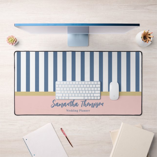 Blush Gold & Navy Striped Nom et occupation (Bureau 1)