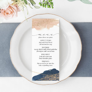 Blush, Gold & Navy Wedding Menu