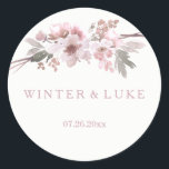 Blush & Grey Winter Grey Wedding Favor Sticker<br><div class="desc">Sticker de mariage gris et gris d'hiver Pour la collection,  visitez le magasin Niche and Nest Design avec l'aimable autorisation de : https://www.etsy.com/shop/SmallHouseBigPony</div>