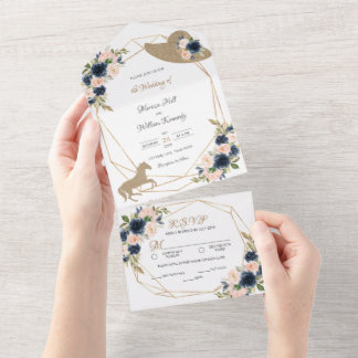 Blush & Navy Kentucky Derby Invitations de mariage