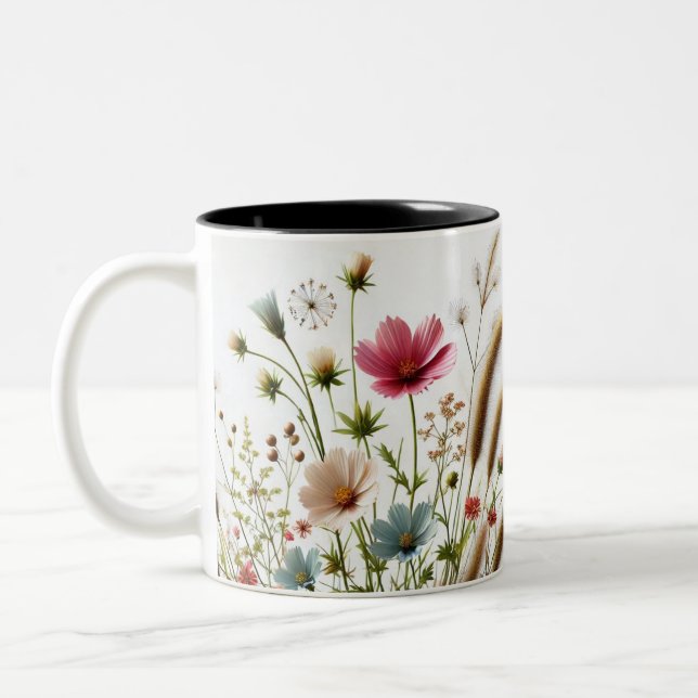 Blush of Spring Floral Design Café Mug (Gauche)