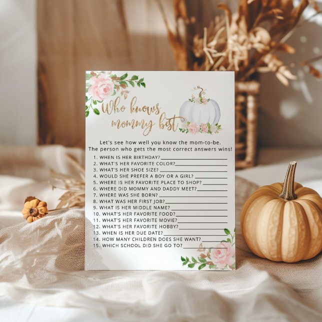 Blush or citrouille floral Qui connaît maman mieux (Créateur téléchargé)