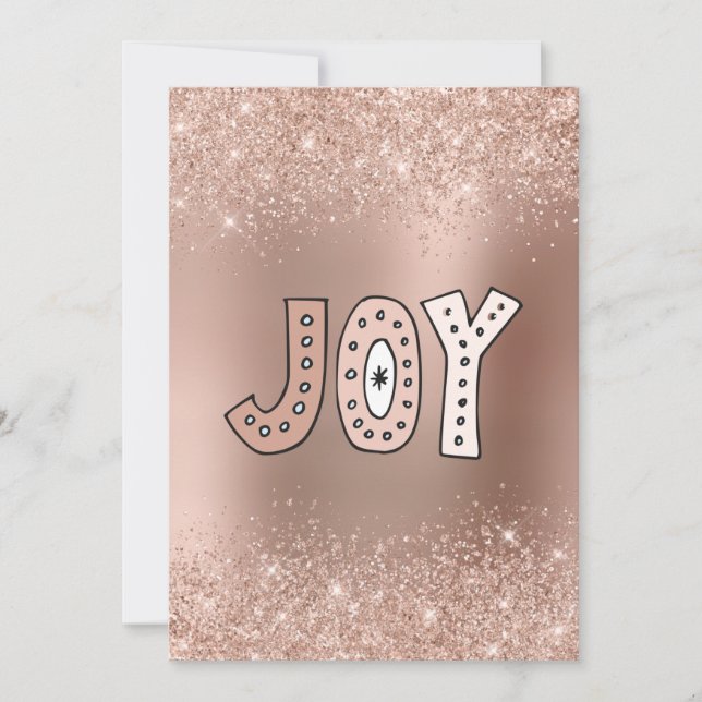 Blush Parties scintillant Rose Gold Foil Joy Carte (Devant)
