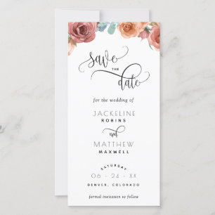 Blush Peach Floral Wedding Enregistrer La Date Sig
