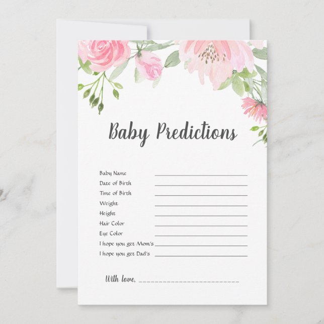 Blush Peonies Baby Predictions Jeu (Devant)